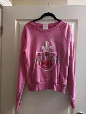 PINK Victoria's Secret Hot Pink Crest Pullover Sweatshirt